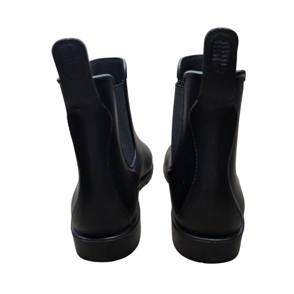 Asgard Womens Black Waterproof Chelsea Rain Boots Matte Ankle Booties Size 9.5 - Picture 4 of 6